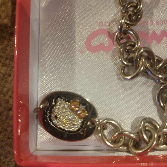 Vintage sterling silver diamonique hello Kitty bracelet. - Picture 3 of 5